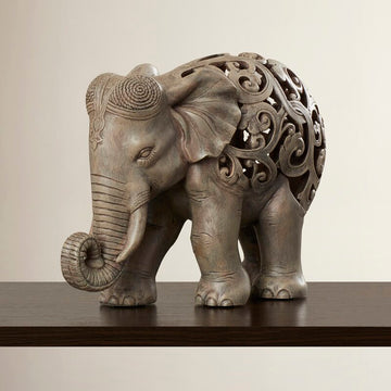 Riacrozbe Gray Giant Elephant Figurine